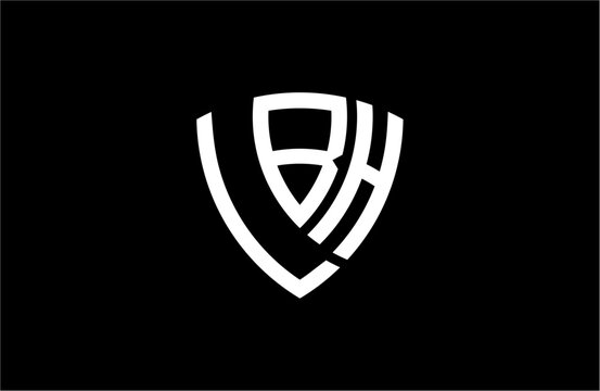 LBH creative letter shield logo design vector icon illustration