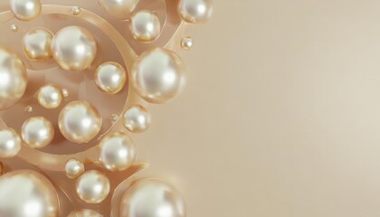 luxury background with copy space creamy pearl 3d rendering