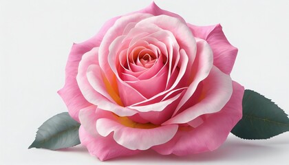 pink rose flower isolated on white background soft focus and clipping path