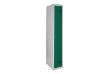 Green lockers for locker room. Change room metal box
