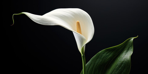 White lily on black