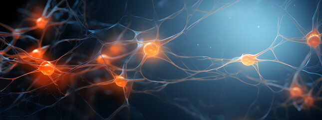 Fototapeta premium Brain Neurons High-Resolution 3D Illustration. Network of Neurons in the Human Brain