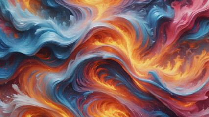 Obraz premium Abstract background with blue, red, yellow and pink splashes