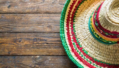 mexico cinco de mayo wood background mexican sombrero