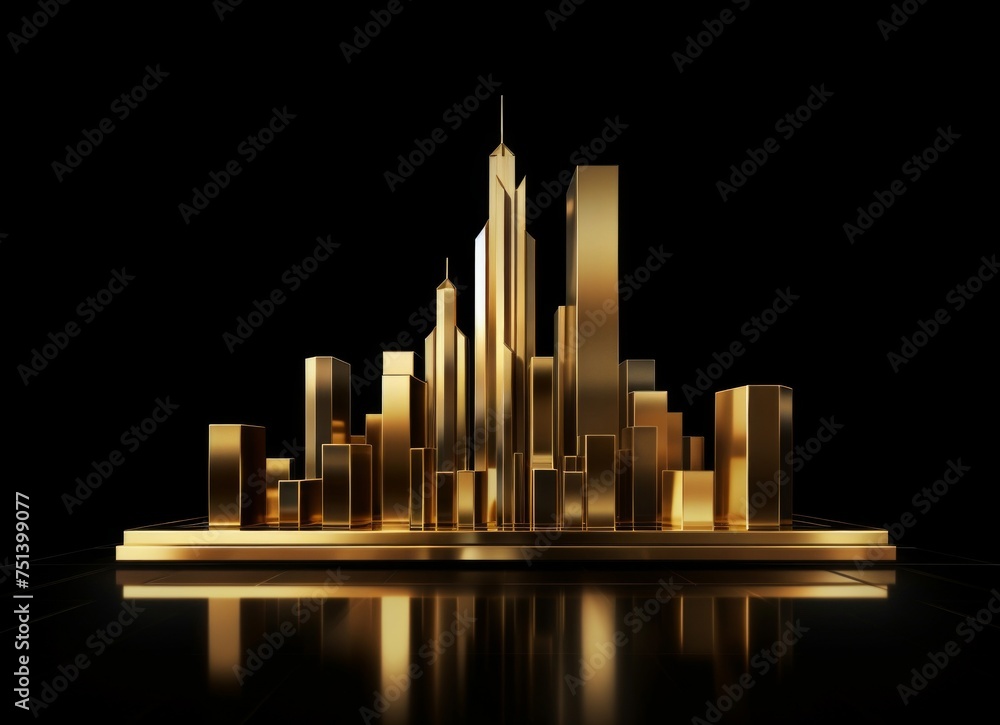 Poster modern golden architecture design concept. generative ai