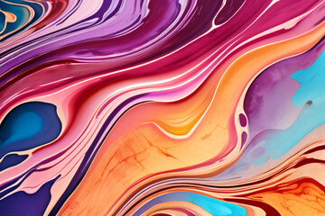 Obraz premium Closeup of abstract watercolor paint background texture with liquid fluid marbled paper texture banner texture. Generative AI (생성형 AI)