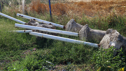 Kırılmış sokak park direği