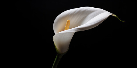 White lily on black