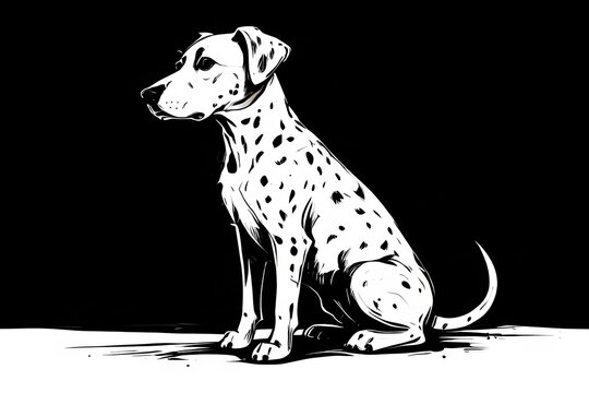 recommend clip art: line art animal dalmatian dog