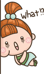 a vector of a girl full of many emotions