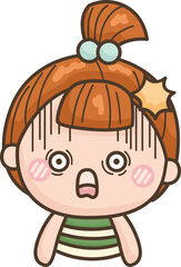 a vector of a girl full of many emotions