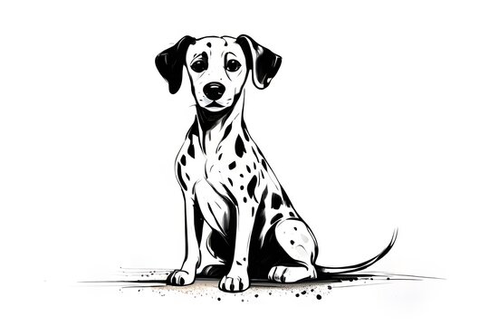 recommend clip art: line art animal dalmatian dog