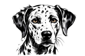 line art animal dalmatian dog