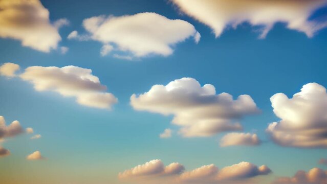 Experience the mesmerizing beauty of the changing sky with fluffy clouds in this time-lapse sequence.
