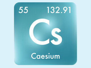Caesium icon style concept on Periodic table