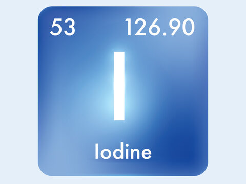 Iodine icon style concept on Periodic table