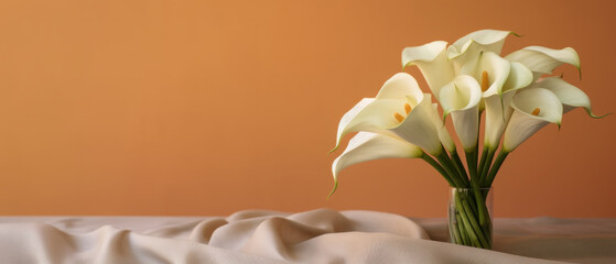 White lily on Orange Background