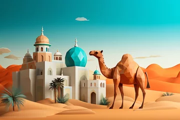 Foto op Canvas a camel in a desert © White