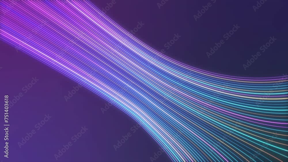 Poster abstract lines seamless looped animation background. flowing fluid waves. soft, glow gradient. scree