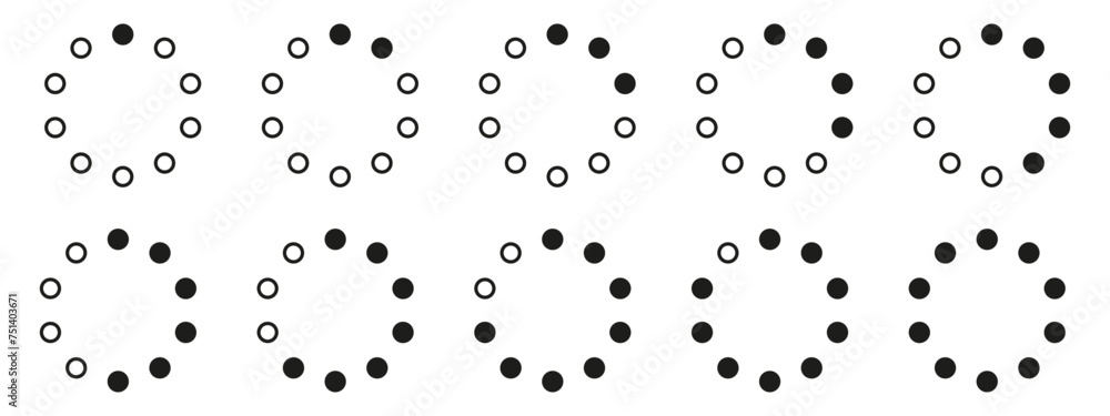Wall mural loading icon set. buffer loader or preloader. download or upload. collection of simple web download.