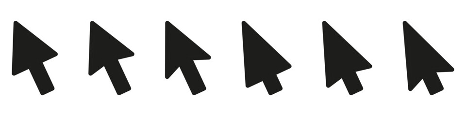 Computer mouse click cursor gray arrow icons set and loading icons. Cursor icon. Vector illustration.