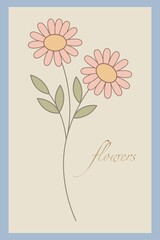 Flat illustration. A flower market inspired gallery wall poster. Floral illustrations. Composition for wall art, posters, greetings and invitations...