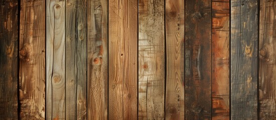 This close-up view showcases the weathered surface of wooden wall planks, revealing intricate textures and patterns created by age and exposure to elements. The individual grains and knots of the wood