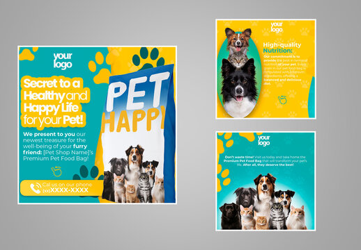 Post Pet Shop Social Media Carousel Template 