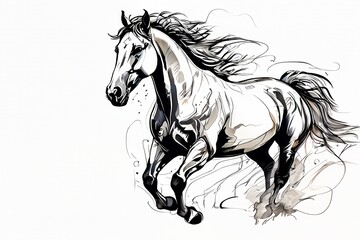 line art animal horse