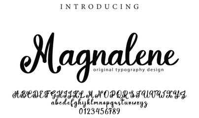 Magnalene Font Stylish brush painted an uppercase vector letters, alphabet, typeface