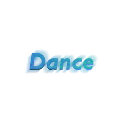 An abstract transparent cut out text type of the word dance graphic design element.