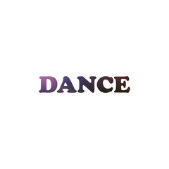 An abstract transparent cut out text type of the word dance graphic design element.