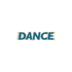 An abstract transparent cut out text type of the word dance graphic design element.
