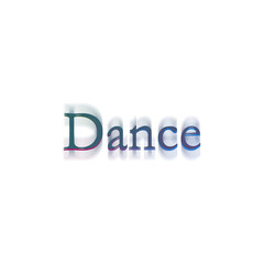 An abstract transparent cut out text type of the word dance graphic design element.
