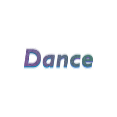 An abstract transparent cut out text type of the word dance graphic design element.