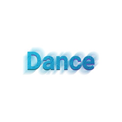 An abstract transparent cut out text type of the word dance graphic design element.