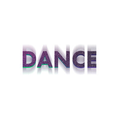 An abstract transparent cut out text type of the word dance graphic design element.