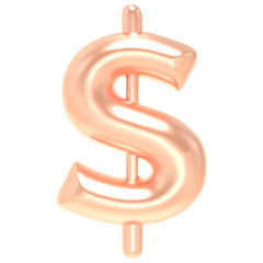 Number Symbol Dollar Gold 3D Render