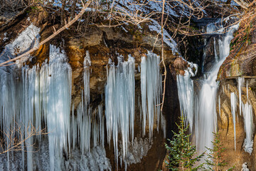 七条大滝の冬の風景