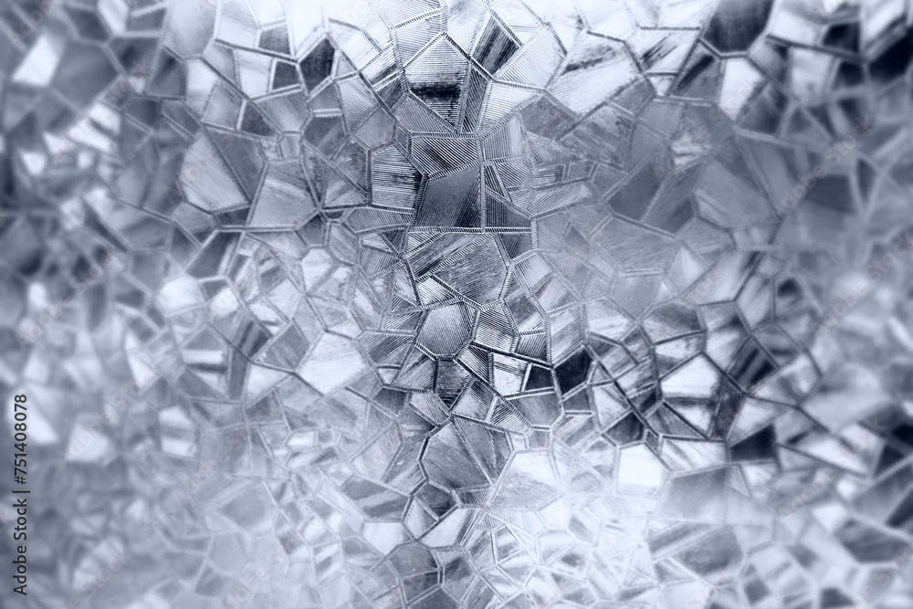 Poster embossed glass background. corrugated glass monochrome. refraction of light in a bumpy transparent s