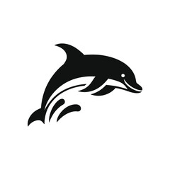 Fototapeta premium Dive into Elegance Dolphin Logo Icon in Vector, Isolated on White