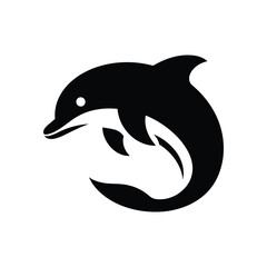 Fototapeta premium Dolphin logo icon Vector icon isolated on white background
