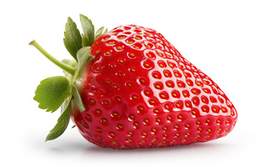 strawberries isolated on white background. One strawberry