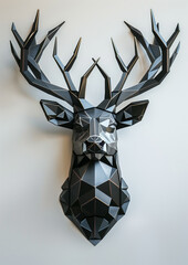 Wall art deer sculpture design 