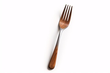 a fork with a wooden handle