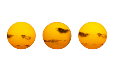 Red sun on a white background