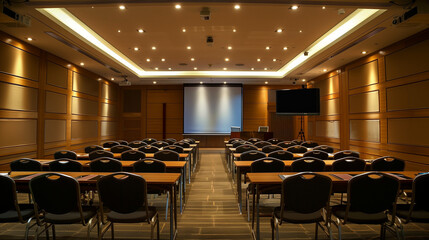 empty conference room interior, big business conference hall 