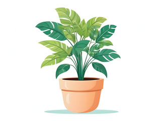 Vector Art Plant  with a pot