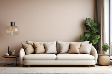 Livingroom interior with sofa, modern design, home mock-up interior home design.
