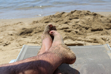 foot on the beach